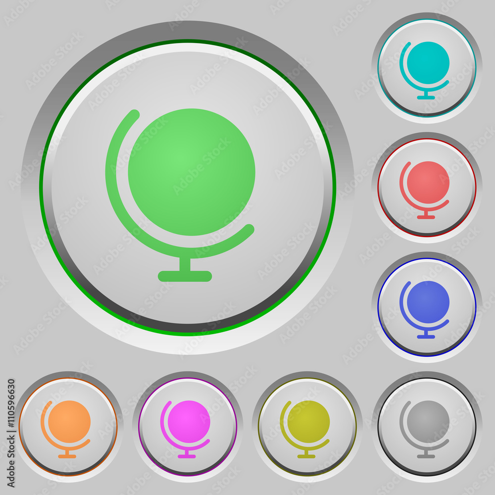 Poster globe push buttons