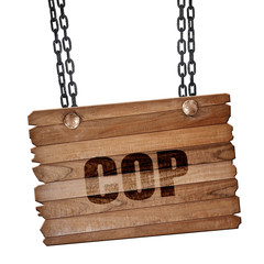 time, 3D rendering, wooden board on a grunge chain