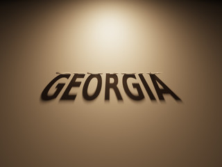 3D Rendering of a Shadow Text that reads Georgia