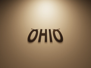 3D Rendering of a Shadow Text that reads Ohio