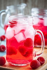 raspberry lemonade in jar