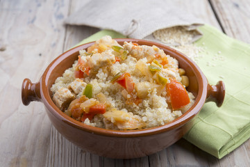 Quinoa salad with vegetables.Superfoods concept