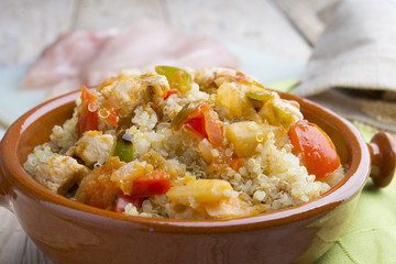 Quinoa salad with vegetables.Superfoods concept