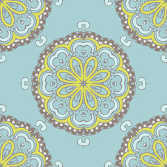 luxury daask floral seamless pattern