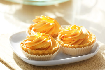 Fresh homemade cupcakes, close up