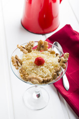 Quinoa, nuts, strawberry and yougurt, healthyfood.