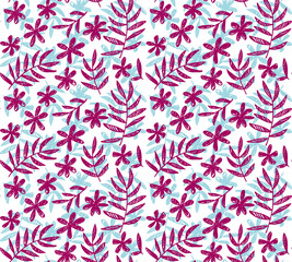 white background vector seamless pattern of tropical floral