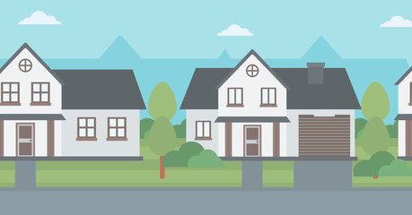 Background of suburban houses.
