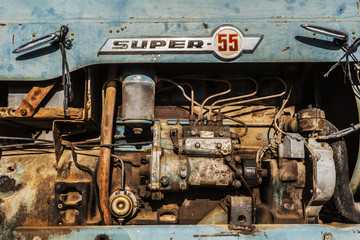 Old farm machinery engine. Almería, Spain, Europe.