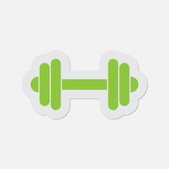 simple green icon - dumbbell