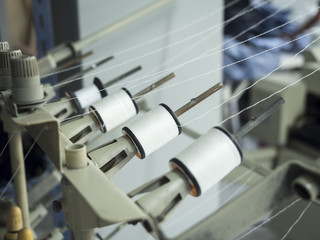 Closeup of thread for the Textile industry,reels of thread.