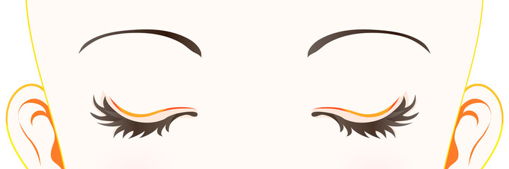 女性の目元 / 閉じ目 / 髪無し