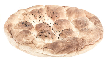 pitta bread isolated on white
