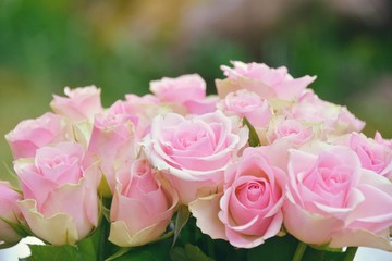 Grußkarte - rosa Rosenstrauß