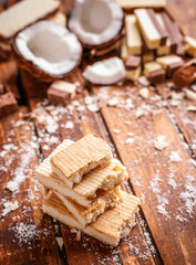 Stack of wafer sandwiches