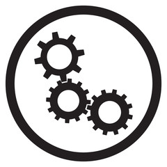 Cogwheel gear mechanism icon black white vector