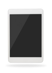 White tablet computer isolated on white background