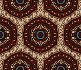 Abstract mosaic  vintage ethnic seamless pattern 