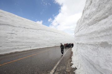 Snow Wall in Kurobe Alpine Route,  Japan