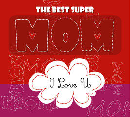 Mothers day card / Best super Mom 