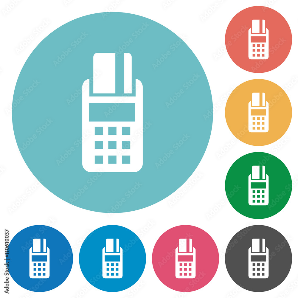 Poster flat pos terminal icons
