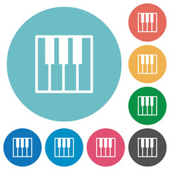 Flat piano keyboard icons