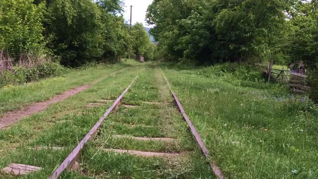old abandoned railway tracks 