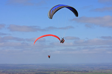 paragliders over Dartmoor