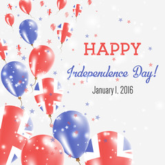 Fototapeta na wymiar United Kingdom Independence Day Greeting Card. Flying Balloons in United Kingdom National Colors. Happy Independence Day United Kingdom Vector Illustration.