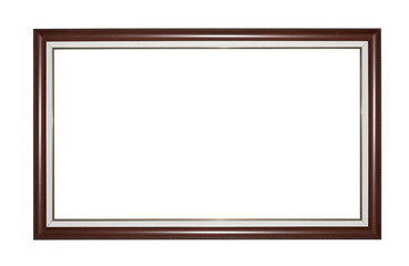 Wooden frame isolated on white.