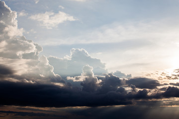 colorful dramatic sky with cloud at sunset