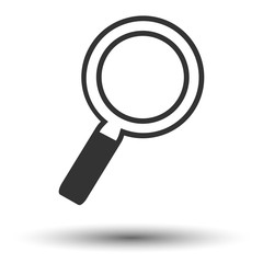 Magnifier icon. Vector illustration of magnifier. Flat logo magnifier.