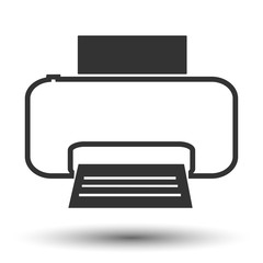 Printer icon. Printer flat logo. Vector illustration.