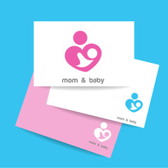 mom and baby logo identity