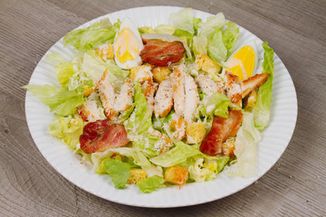 Chicken, Bacon, Eggs and Breadsticks Salad