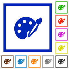 Paint framed flat icons
