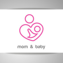mom and baby logo identity