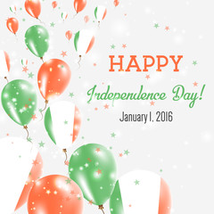 Italy Independence Day Greeting Card. Flying Balloons in Italy National Colors. Happy Independence Day Italy Vector Illustration.
