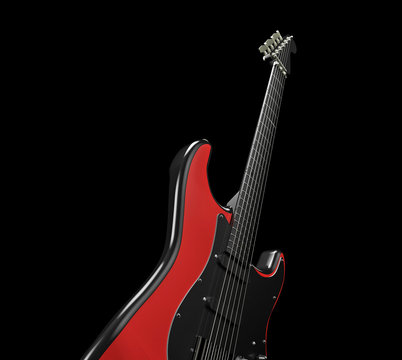 Close up Red Electric guitar Guitar Musical Instrument and Backgrounds