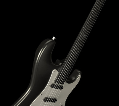 Close up Black and white Electric guitar Guitar Musical Instrument and Backgrounds