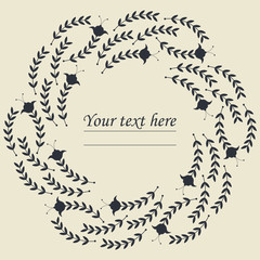 Decorative floral circle frame