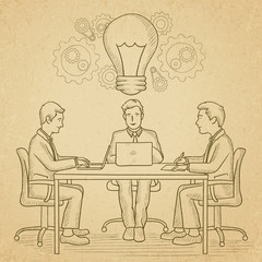 Business team brainstorming.