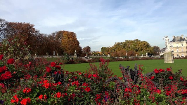 Luxembourg gardens in Paris. France. Jardin du Luxembourg. Shot in 4K (ultra-high definition (UHD)).
