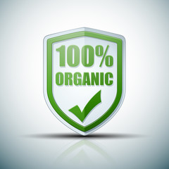 100% Organic shield sign