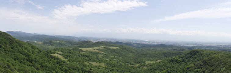 Fototapeta na wymiar The view from the observation platform of the National Park Sataplia.