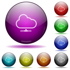 Cloud network glass sphere buttons