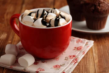 Foto op Canvas Hot chocolate with marshmallow © StockphotoVideo