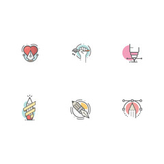 Colorful concept icons set for personal or company portfolio.