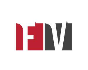 Fototapeta premium FV red square letter logo for visual, vision, vehicle, voice, venture