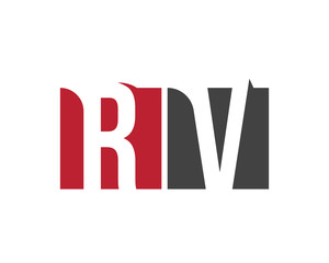 RV red square letter logo for visual, vision, vehicle, voice, venture